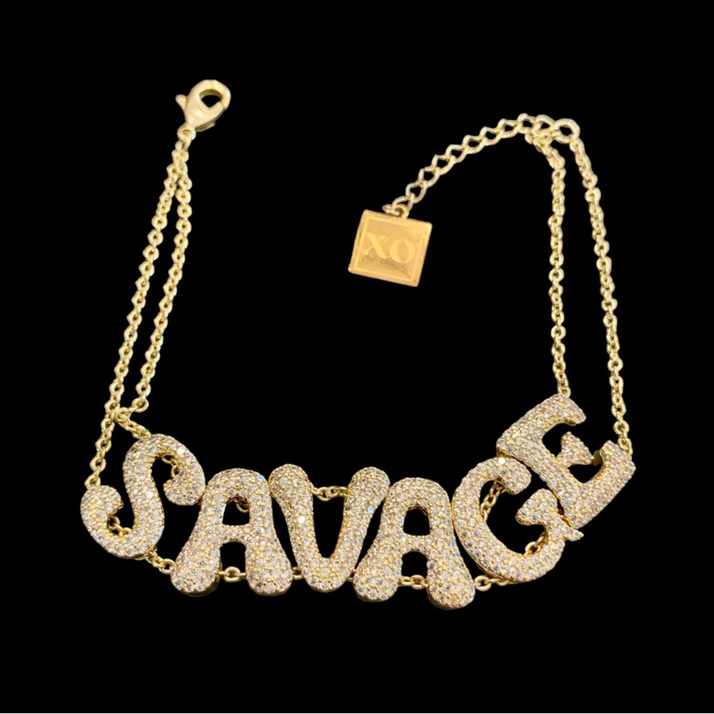 EXOl Custom Savage Hearts - Gold Crystal Bracelet